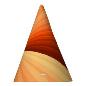 Modern Abstract Orange Red Vanilla Graphic Fractal パーティーハット (右)