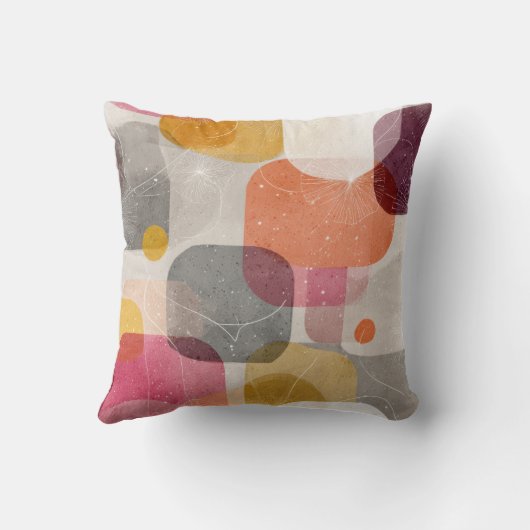 Modern Abstract Organic Shapes Throw Pillow – Eart クッション (裏面)