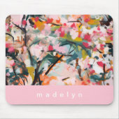 Modern Abstract Painted Botanical Tree マウスパッド (正面)