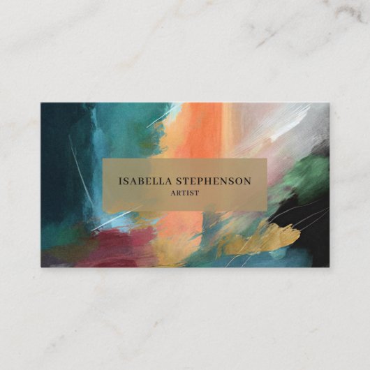 Modern Abstract Painted Professional 名刺 (正面)