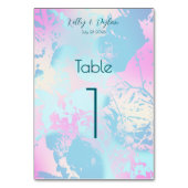Modern Abstract Pastel Wedding テーブルナンバー (正面)