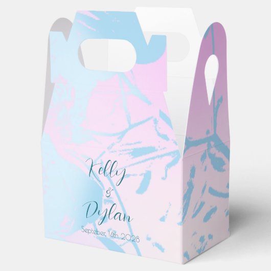 Modern Abstract Pastel Wedding フェイバーボックス (オープン)