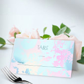 Modern Abstract Pastel Wedding  プレイスカード