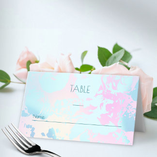 Modern Abstract Pastel Wedding  プレイスカード