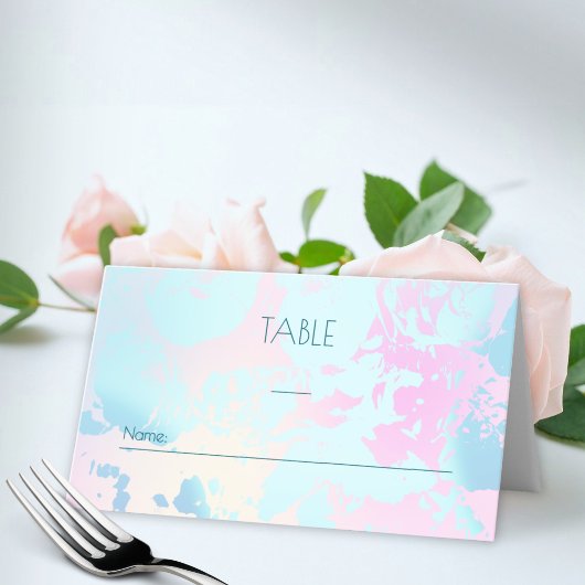 Modern Abstract Pastel Wedding  プレイスカード