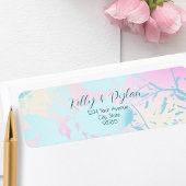 Modern Abstract Pastel Wedding Address ラベル