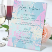 Modern Abstract Pastel Wedding Bar Menu 台座サイン