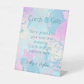 Modern Abstract Pastel Wedding Cards and Gifts 台座サイン (正面)