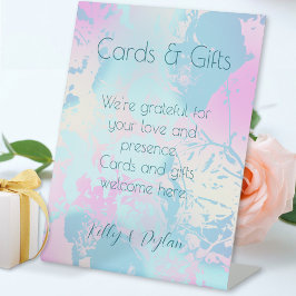 Modern Abstract Pastel Wedding Cards and Gifts 台座サイン