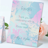Modern Abstract Pastel Wedding Favors  台座サイン