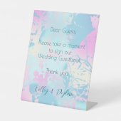 Modern Abstract Pastel Wedding Guestbook 台座サイン (正面)