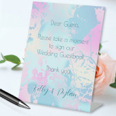 Modern Abstract Pastel Wedding Guestbook 台座サイン