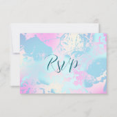 Modern Abstract Pastel Wedding RSVP Card (正面)