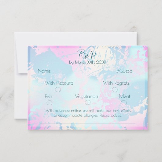Modern Abstract Pastel Wedding RSVP Card (裏面)