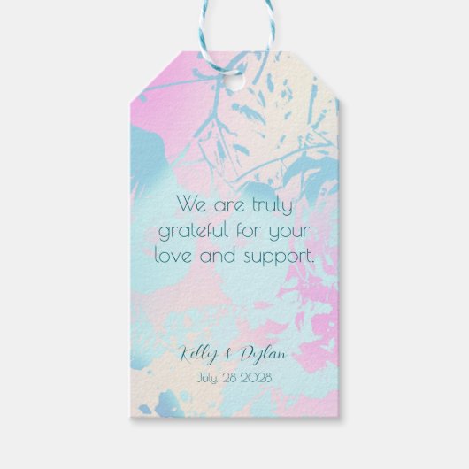  Modern Abstract Pastel Wedding Thank You Favor ギフトタグ (正面)