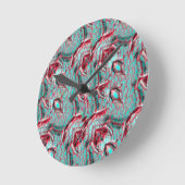 Modern abstract pattern 1186 - Wall Clock ラウンド壁時計 (傾斜)