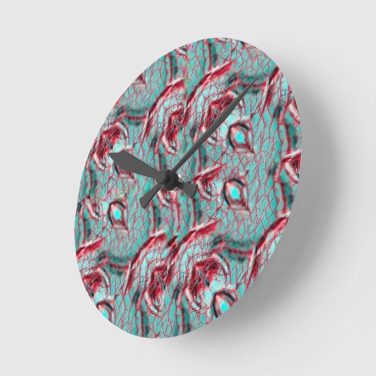 Modern abstract pattern 1186 - Wall Clock ラウンド壁時計 (傾斜)