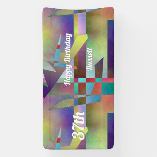Modern Abstract Pattern Birthday Celebration 横断幕 (縦)