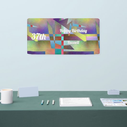 Modern Abstract Pattern Birthday Celebration 横断幕 (トレードショー)