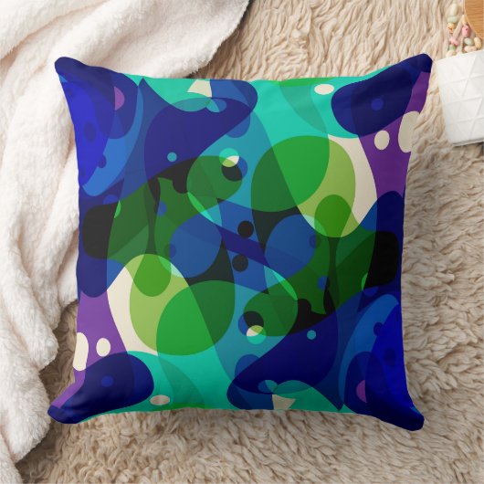 Modern abstract pattern blue クッション (ブランケット)