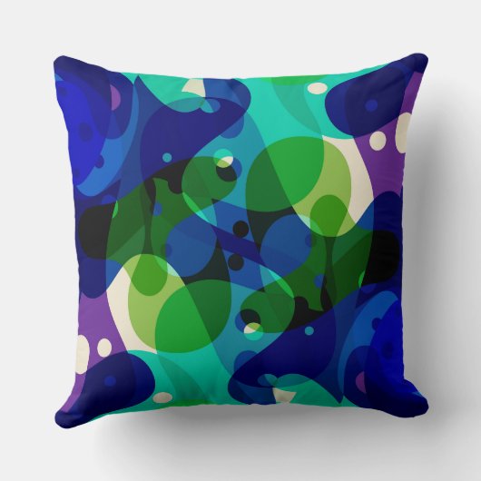 Modern abstract pattern blue クッション (裏面)