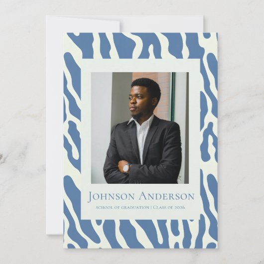 Modern abstract Pattern graduation announcement  招待状 (正面)