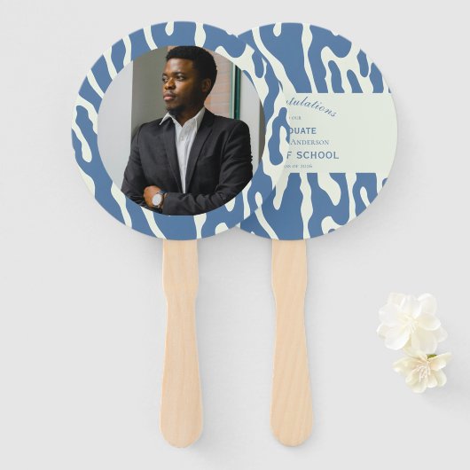 Modern abstract Pattern Photo Graduation ハンドファン (正面&裏面)