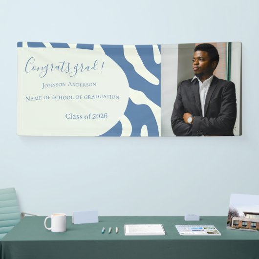 Modern abstract Pattern Photo Graduation 横断幕 (トレードショー)