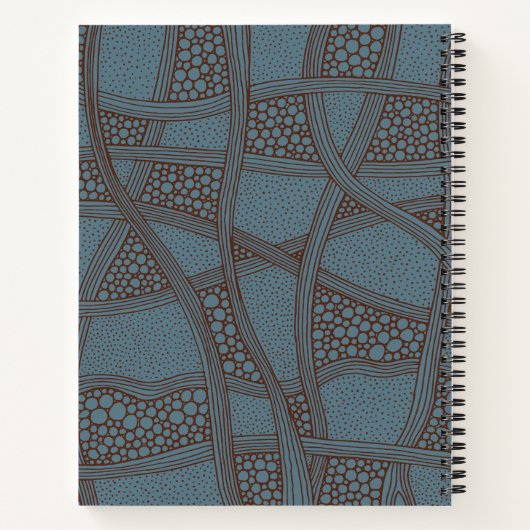 Modern Abstract Pattern script Custom Name ノートブック (裏面)