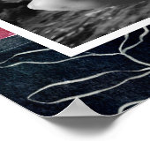 Modern Abstract Pink and Black Botanical Photo ポスター (角)