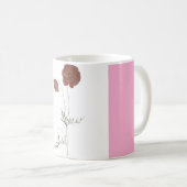 Modern Abstract Pink and White Personalized Coffee コーヒーマグカップ (正面右)