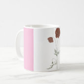 Modern Abstract Pink and White Personalized Coffee コーヒーマグカップ (正面左)