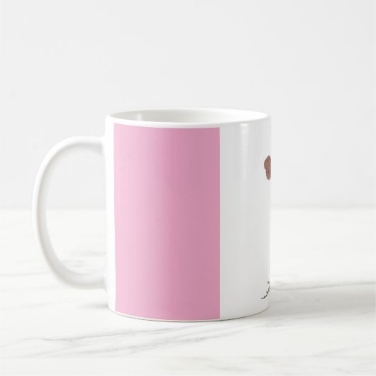 Modern Abstract Pink and White Personalized Coffee コーヒーマグカップ (左)
