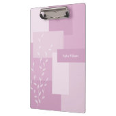 Modern Abstract Pink Mauve White Leaf Clipboard クリップボード (左)