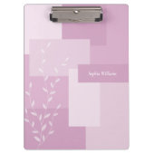 Modern Abstract Pink Mauve White Leaf Clipboard クリップボード (正面)