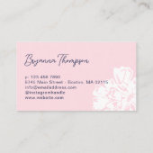 Modern Abstract Pink & Yellow Floral Pattern 名刺 (裏面)