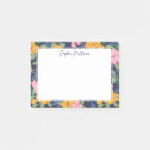 Modern Abstract Pink & Yellow Floral Pattern Name ポストイット (正面)