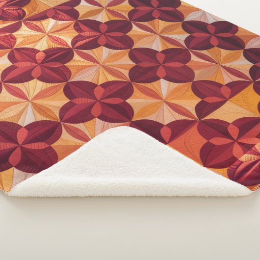 Modern Abstract Quilt, Fleece Blanket Interlocking シェルパブランケット (3/4)