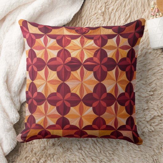 Modern Abstract Quilt, Throw Pillow  クッション (ブランケット)