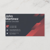 Modern Abstract Red & Grey Corporate Business Card 名刺 (正面)