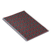 Modern Abstract Red Poppy Floral Pattern ノートブック (右側)