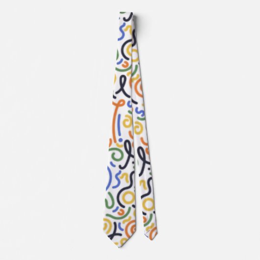 Modern Abstract Scribble Tie - Colorful Artistic  ネクタイ (正面)