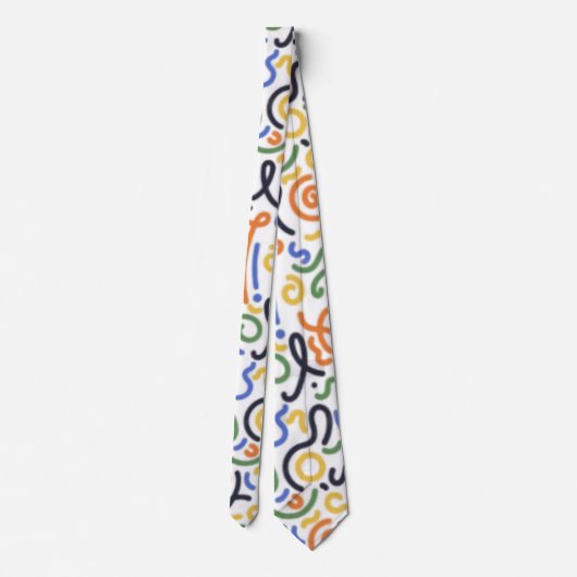 Modern Abstract Scribble Tie - Colorful Artistic  ネクタイ (裏面)