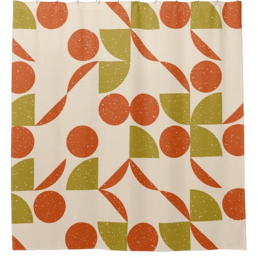 Modern abstract seamless geometric pattern with se シャワーカーテン (正面)