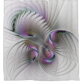 Modern Abstract Shy Fantasy Figure Fractal Art シャワーカーテン (正面)