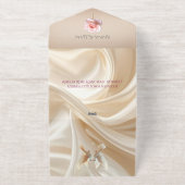 Modern Abstract Silk Wedding Invitation オールインワン招待状 (外側)