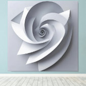 Modern Abstract Spiral – Minimalist 3D AI art  キャンバスプリント (インサイチュ (ウッドフロア))