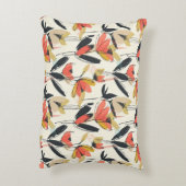Modern Abstract Spring Floral Accent Pillow アクセントクッション (裏面(縦))