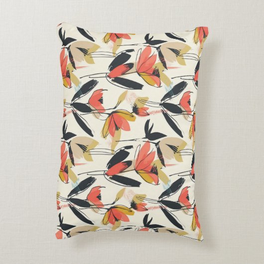 Modern Abstract Spring Floral Accent Pillow アクセントクッション (裏面(縦))