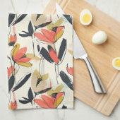 Modern Abstract Spring Floral Kitchen Towels キッチンタオル (四つ折り)